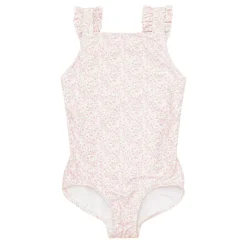 Girls Ruffle Collar One-Piece in Powder Blue Stripe