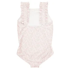 Girls Ruffle Collar One-Piece in Powder Blue Stripe