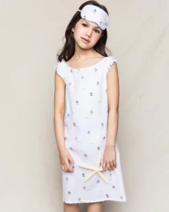 Girl’s Twill Amelie Nightgown in Bateau
