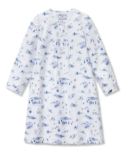 Girl’s Twill Beatrice Nightgown in Chalet Toile