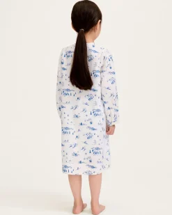 Girl’s Twill Beatrice Nightgown in Chalet Toile