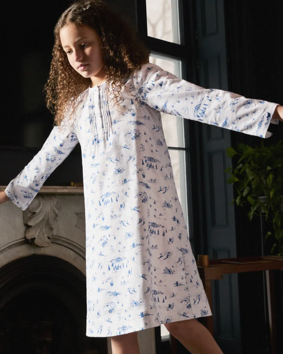 Girl’s Twill Beatrice Nightgown in Chalet Toile