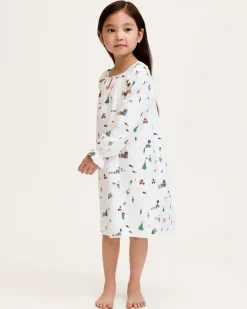 Girl's Twill Delphine Nightgown in Holiday Town