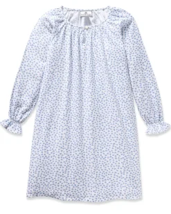 Girl’s Twill Delphine Nightgown in Bluehearts