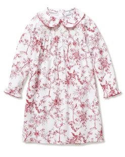 Girl’s Twill Eloise Nightgown in Red Timeless Toile