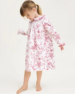 Girl’s Twill Eloise Nightgown in Red Timeless Toile
