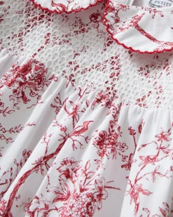 Girl’s Twill Eloise Nightgown in Red Timeless Toile