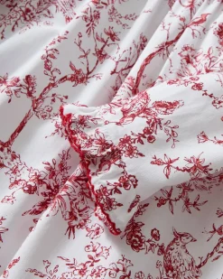 Girl’s Twill Eloise Nightgown in Red Timeless Toile