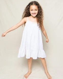 Girl’s Twill Lily Nightgown in White