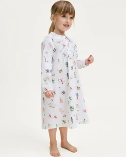 Girl's Twill Lola Nightgown in 12 Days of Christmas