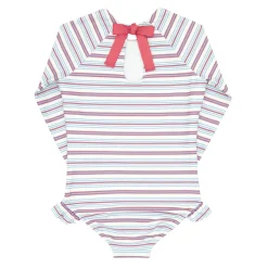 Girls Vintage Stripe Rashguard One Piece