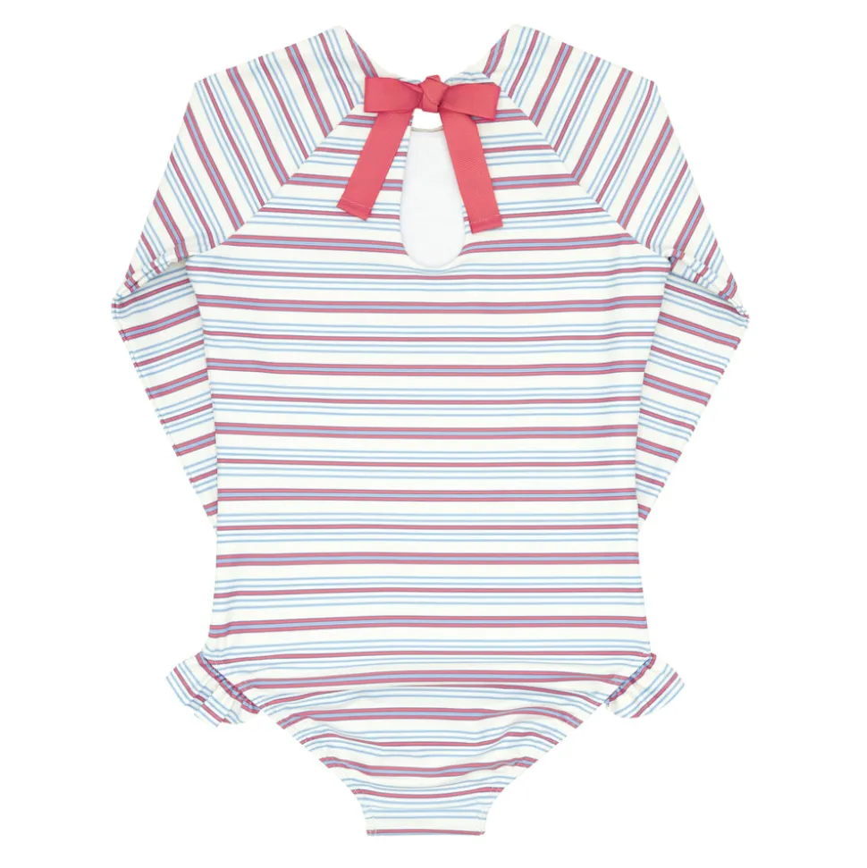 Girls Vintage Stripe Rashguard One Piece