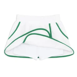 Girls White French Terry Tennis Tank Top And Skort Set With Bermuda Green Trim