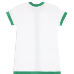 Girls White French Terry Button Down Dress