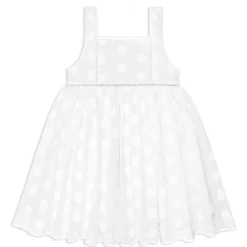 Girls White Square Neck Dress