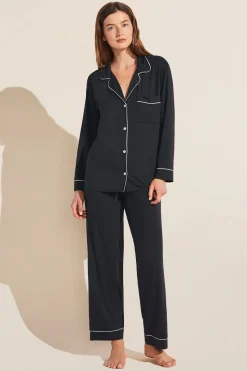 Gisele Long PJ Set in Black/Sorbet