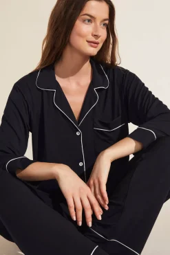 Gisele Long PJ Set in Black/Sorbet