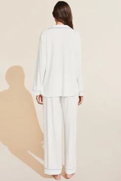 Gisele Long Pj Set in White/Ice Blue