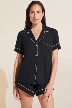 Gisele Relaxed Short PJ Set in Black/Sorbet