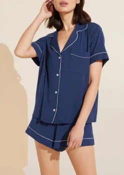 Gisele Relaxed Short PJ Set in Navy/Ivory