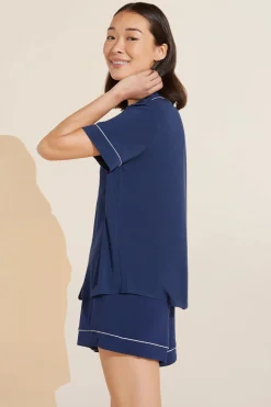 Gisele Relaxed Short PJ Set in Navy/Ivory