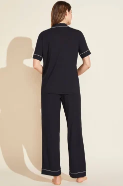Gisele Short Sleeve Pant PJ Set in Black/Sorbet