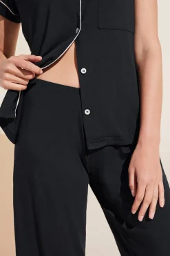Gisele Short Sleeve Pant PJ Set in Black/Sorbet
