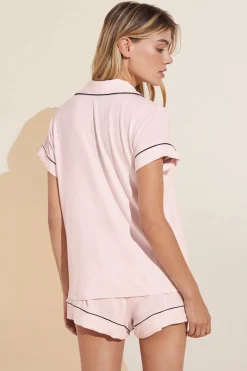 Gisele Shortie PJ Set in Sorbet/Black