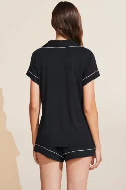 Gisele Shortie PJ Set in Black/Sorbet