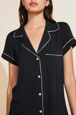 Gisele Shortie PJ Set in Black/Sorbet