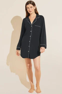 Gisele Sleepshirt in Black/Sorbet