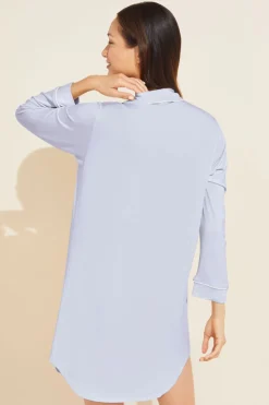 Gisele Sleepshirt in Ice Blue/Ivory