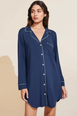 Gisele Sleepshirt in Navy/Ivory