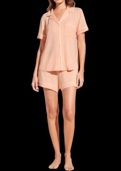 Gisele Tencel Modal Relaxed PJ Set in Peach Parfait/Ivory
