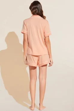 Gisele Tencel Modal Relaxed PJ Set in Peach Parfait/Ivory