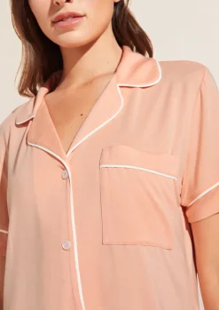 Gisele Tencel Modal Relaxed PJ Set in Peach Parfait/Ivory