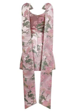 Gita Light Pink Brocade Mini Dress