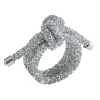 Glam Knot Napkin Ring in Silver, Set of 4