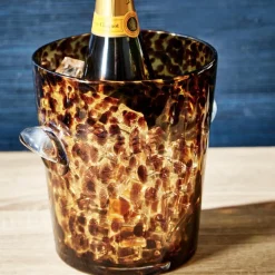 Glass Tortoise Print Ice Bucket