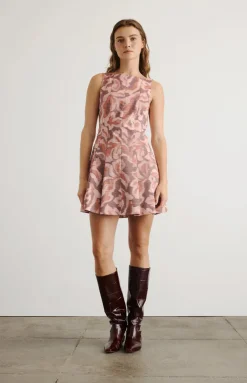 Glenda Dress in Mahogany & Sugarcane Multi