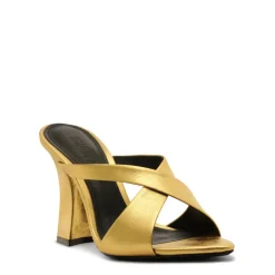 Glenda Leather Sandal in Gold