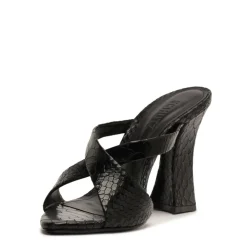 Glenda Leather Sandal in Black