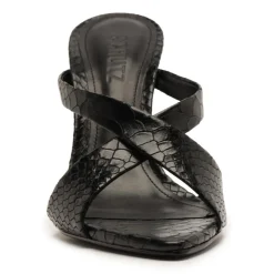 Glenda Leather Sandal in Black
