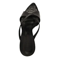 Glenda Leather Sandal in Black