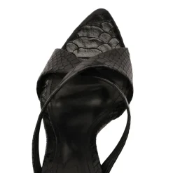 Glenda Leather Sandal in Black