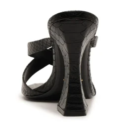 Glenda Leather Sandal in Black