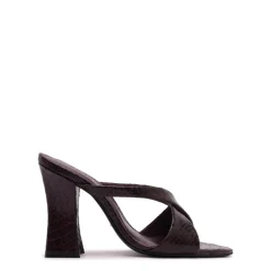 Glenda Leather Sandal in Dark Plum
