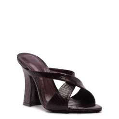 Glenda Leather Sandal in Dark Plum