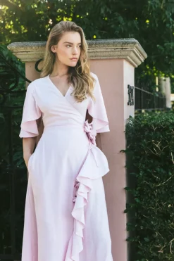 Gol Wrap Dress in Pink