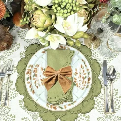 Gold Bow Velvet Napkin Ties, Set of 4